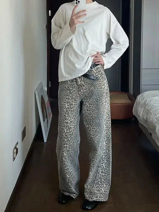 Women's Vintage Leopard Jeans