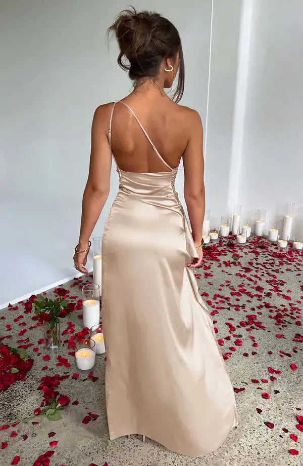 Satin One-Shoulder Prom Dresses