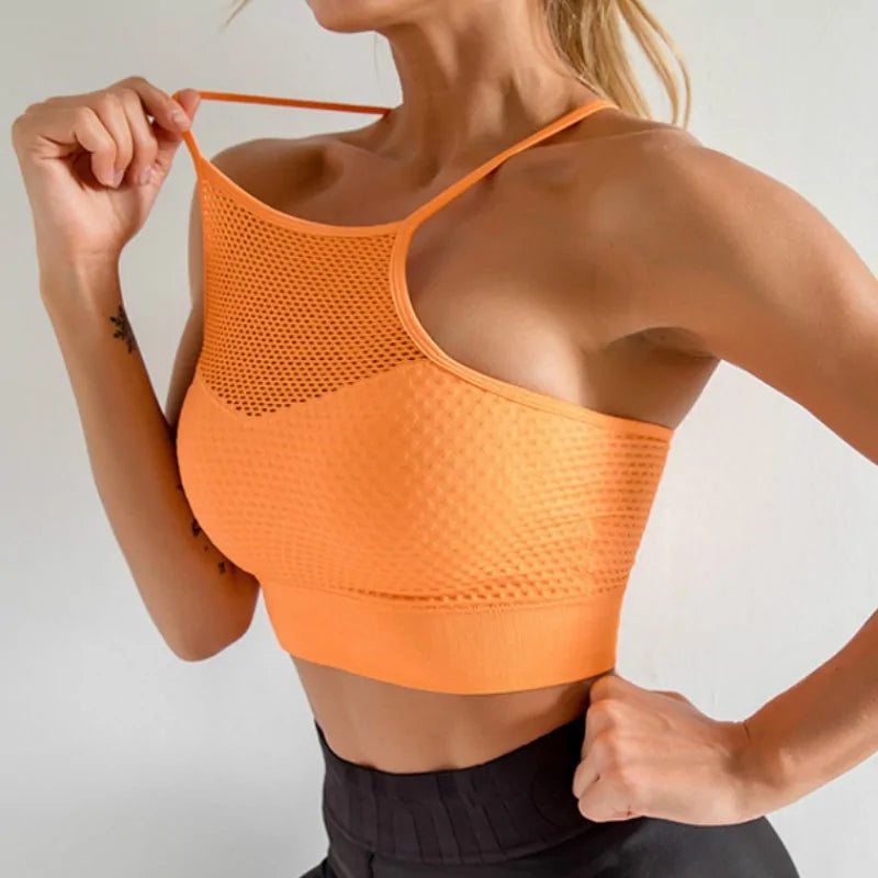 Cross Back Wirefree Removable Cups Sport Bra