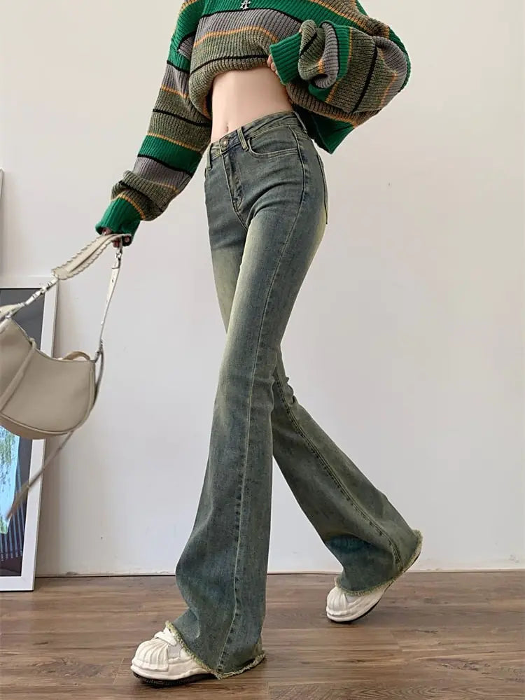 Flare Jeans Women Skinny High Waist Aesthetic Y2k