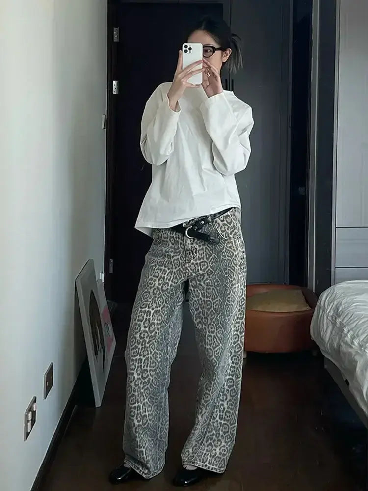 Women's Vintage Leopard Jeans