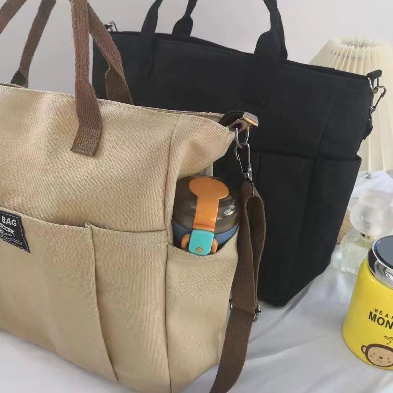 Schultertasche aus Canvas mit großem Fassungsvermögen, Handtasche für Pendler