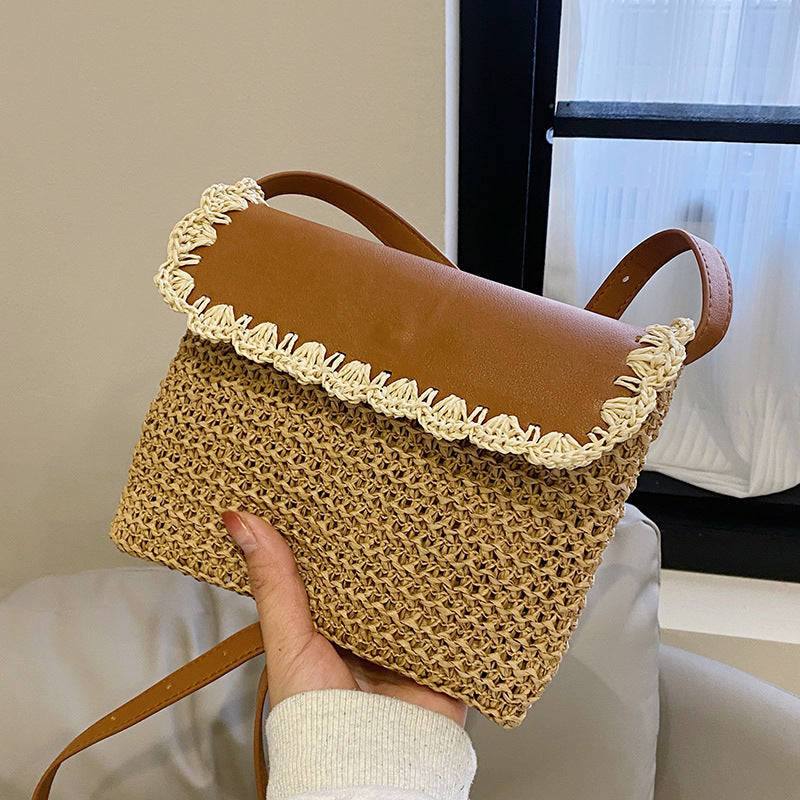 Women's Straw Mori Style Western Style All-matching Beach Crossbody Bag