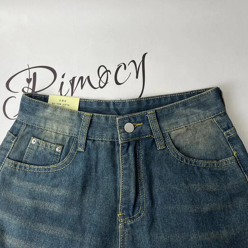 Vintage Wide Leg Cargo Jeans