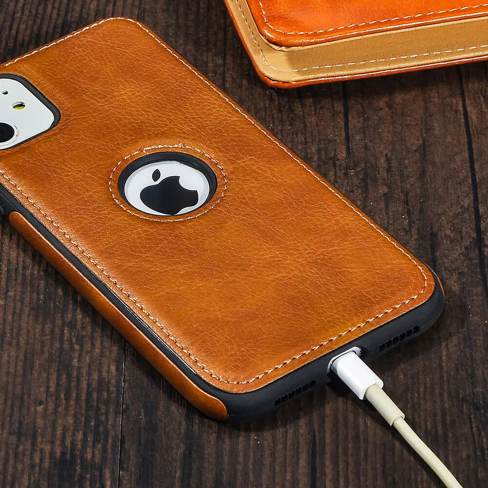 Solid Color PU Leather Phone Case